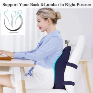 FixOrtho BackCare Lumbar Support Seat Cushion _ Premium Quality Memory Foam