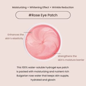 [heimish] Bulgarian Rose Hydrogel Eye Patch (60ea) | Under Eye Patches for Puffy Eyes | Gel Pads, Elasticity, Eye Patches, Rose water, Korean Skincare